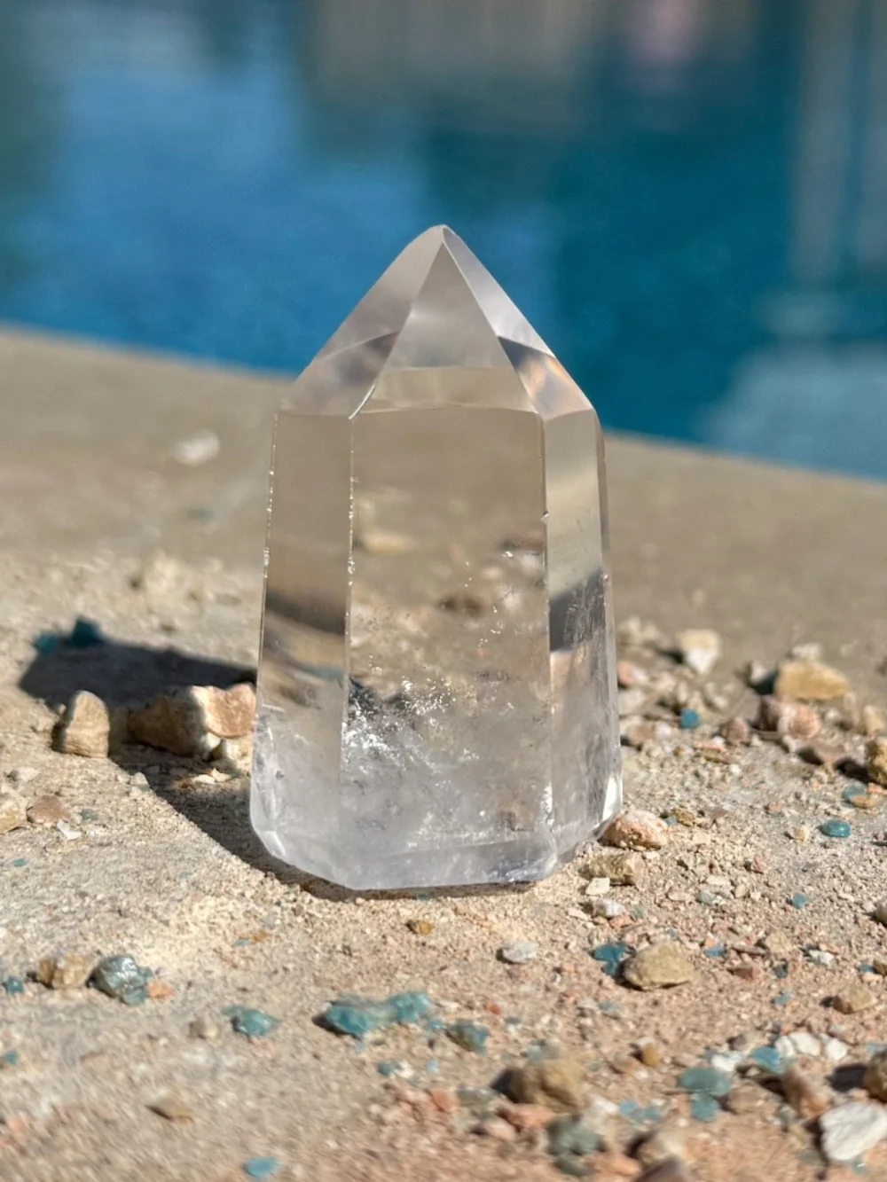 Russian High Polished Clear Quartz Tower Point Crystal